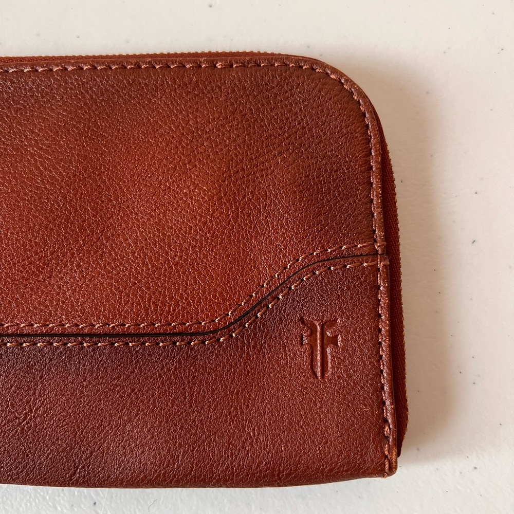 Frye Brown Leather Wristlet with Tassel - Picture 3 of 11